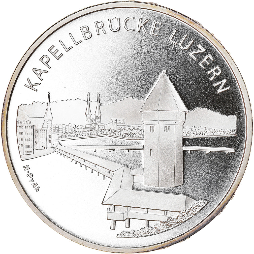 Münze, Schweiz, Chapelle de Lucerne, 20 Francs, 2005, Proof, UNZ, Silber