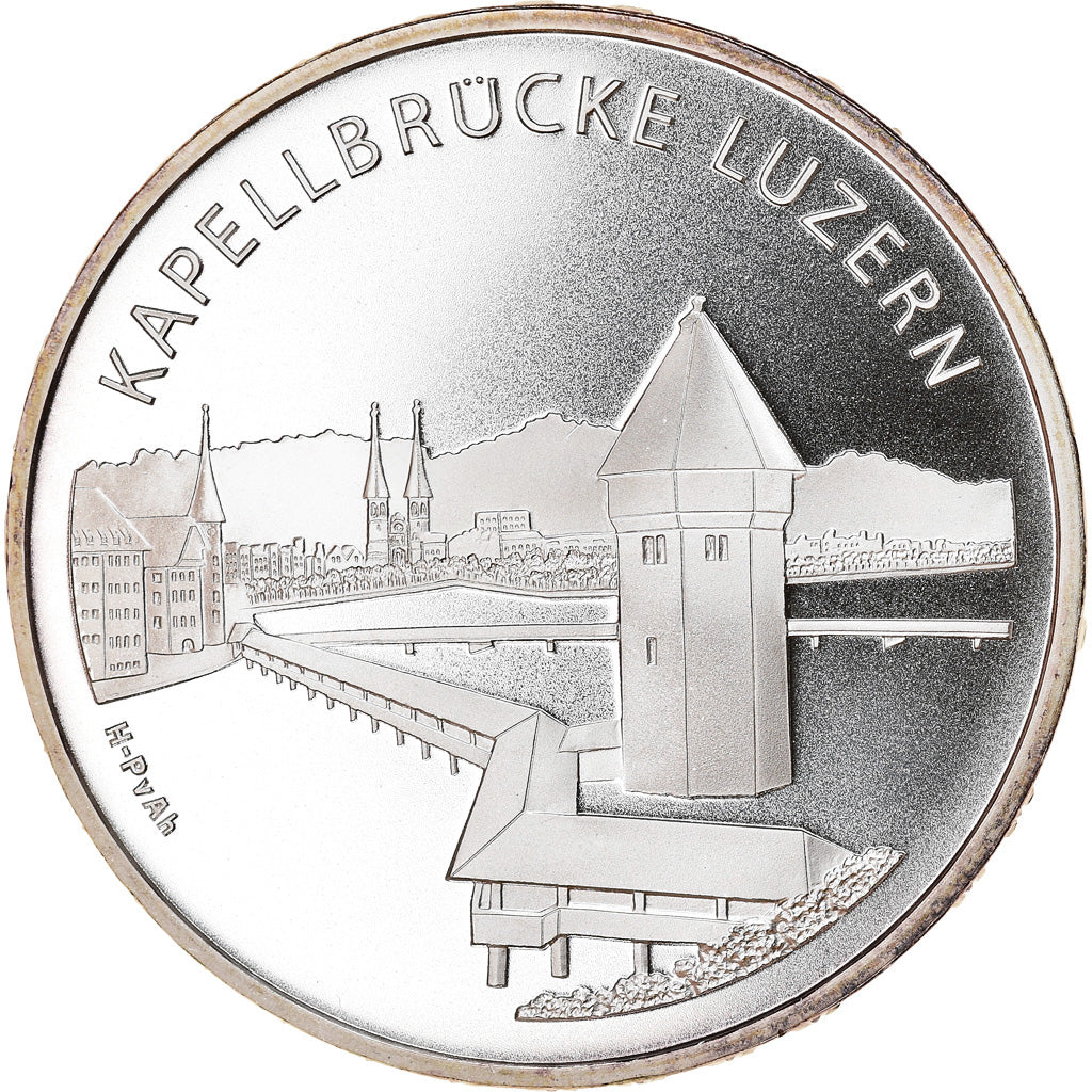 Moneta, Svizzera, Chapelle de Lucerne, 20 Francs, 2005, Proof, SPL, Argento