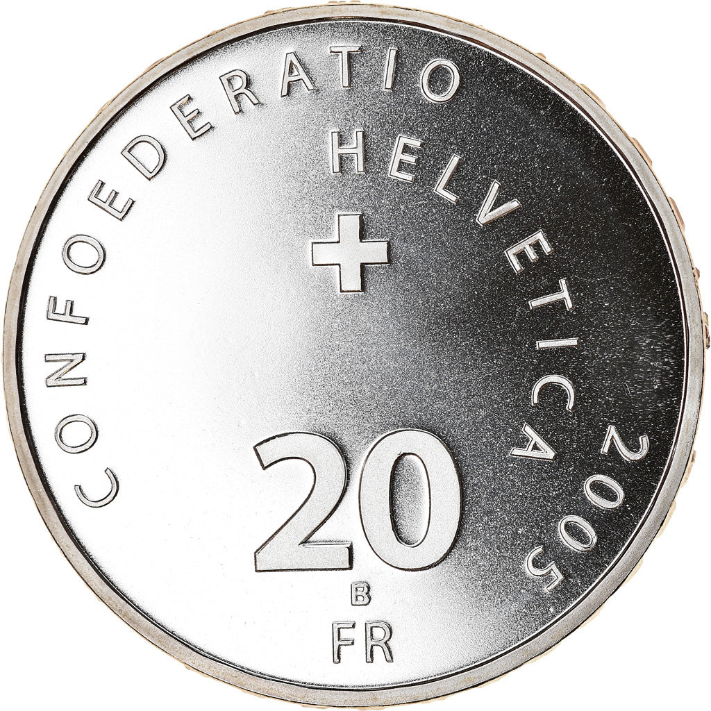 Moneta, Svizzera, Chapelle de Lucerne, 20 Francs, 2005, Proof, SPL, Argento