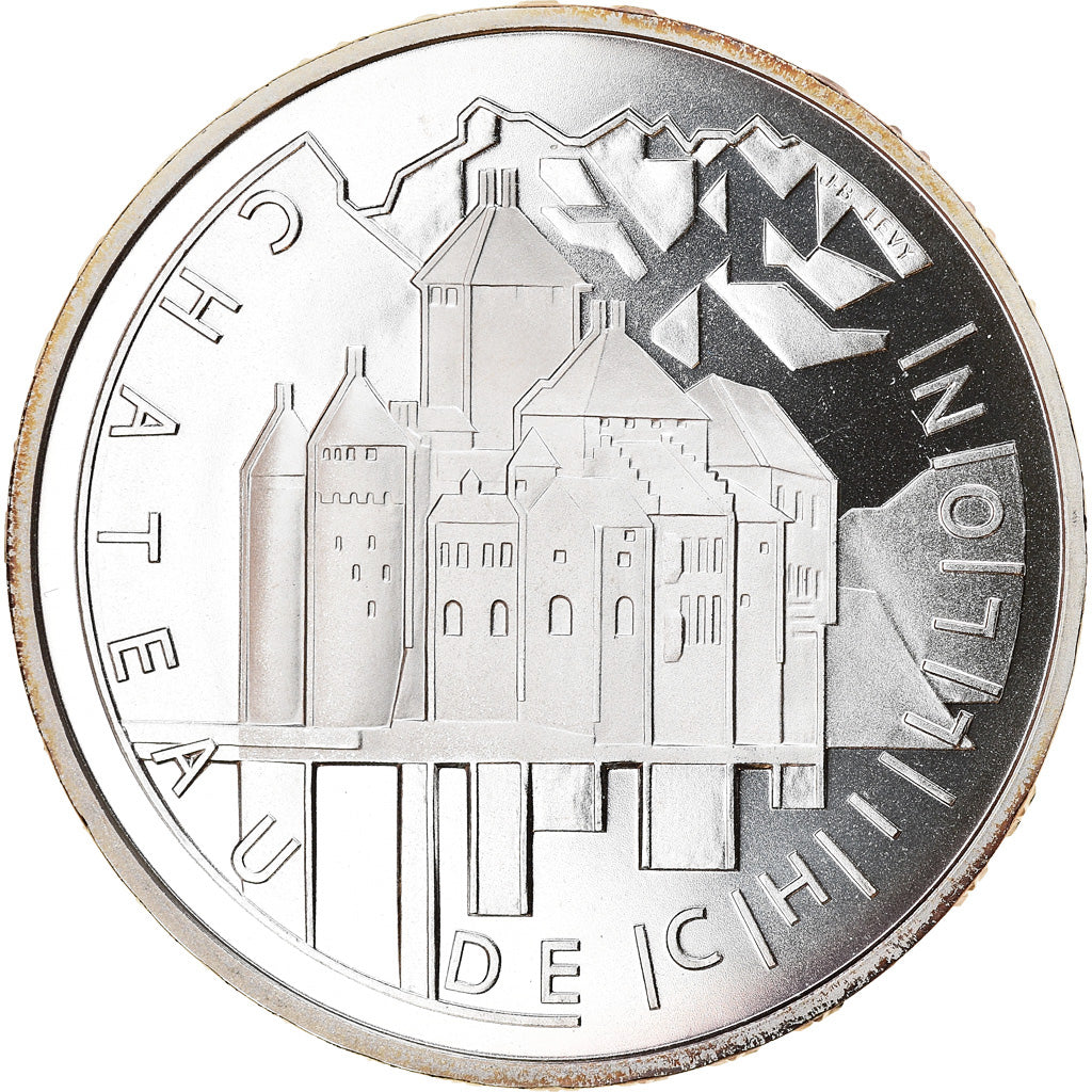 Münze, Schweiz, Château de Chillon, 20 Francs, 2004, Proof, UNZ, Silber