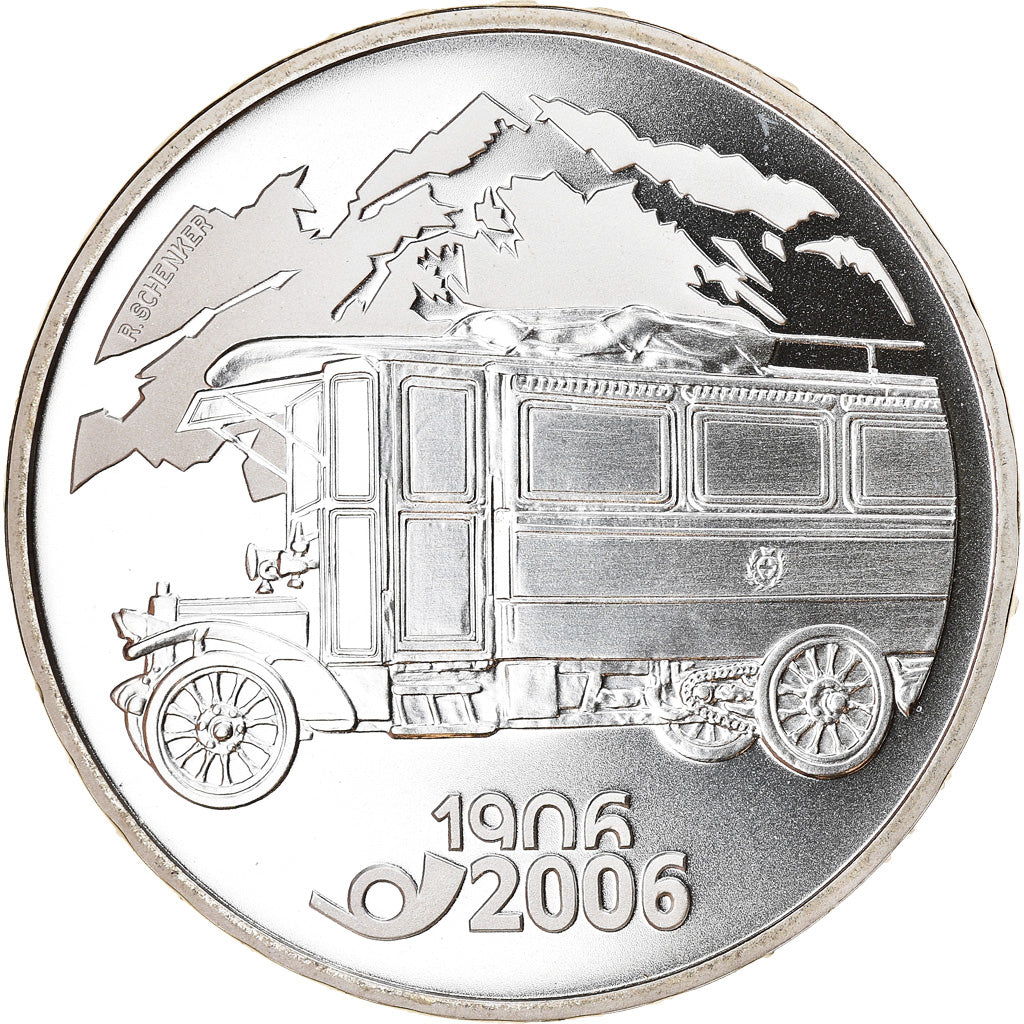 Münze, Schweiz, Bus postal, 20 Francs, 2006, Proof, UNZ, Silber
