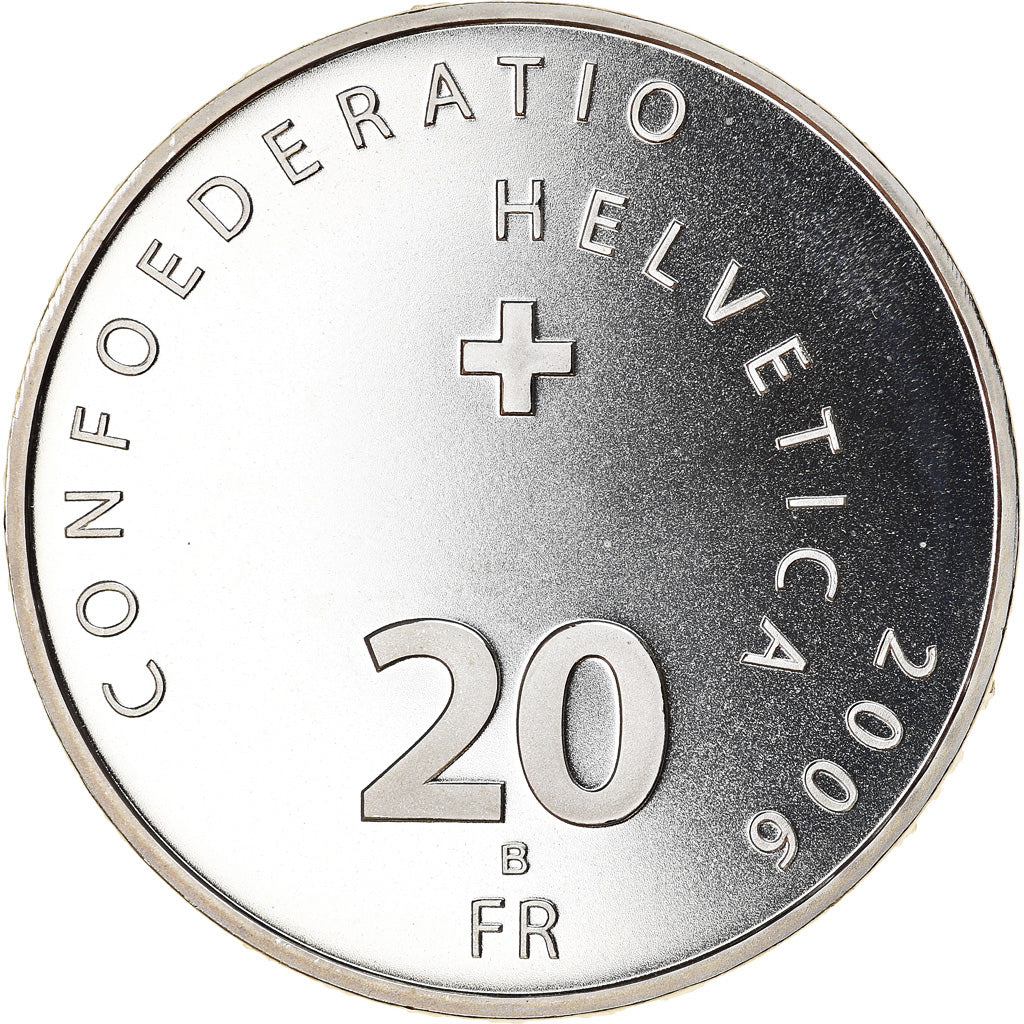 Moneta, Szwajcaria, Bus postal, 20 Francs, 2006, Proof, MS(63), Srebro