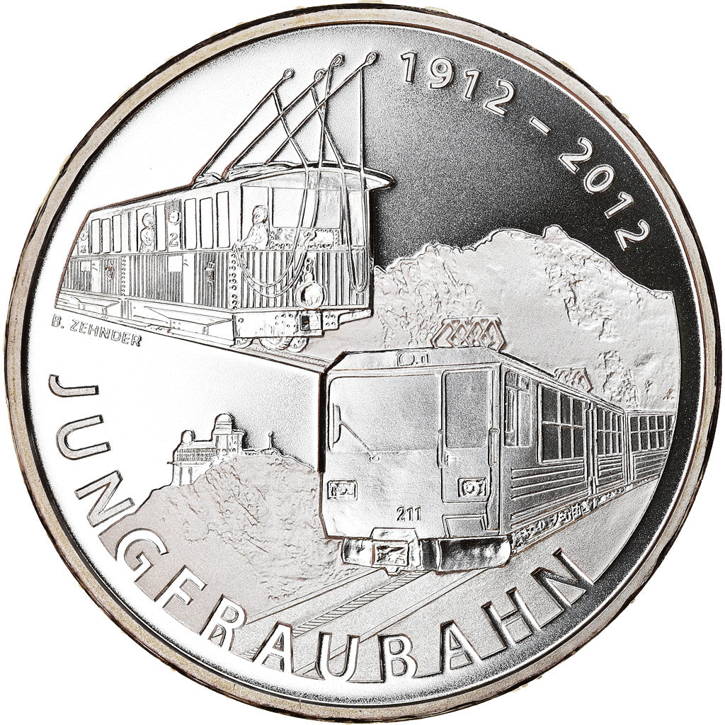 Moneta, Svizzera, Train de Jungfrau, 20 Francs, 2012, Proof, SPL, Argento