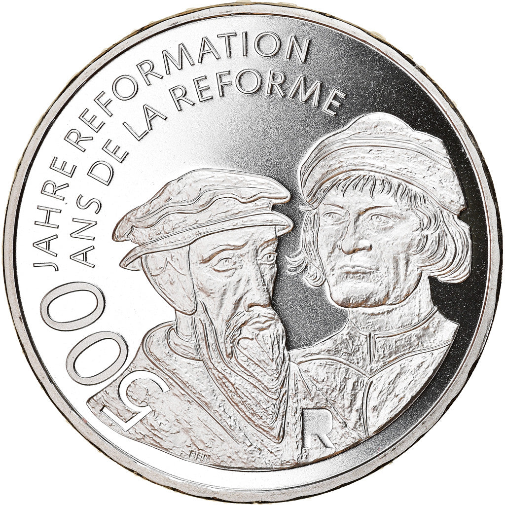 Moneda, Suiza, 500 ans de la Réforme, 20 Francs, 2017, Proof, SC, Plata