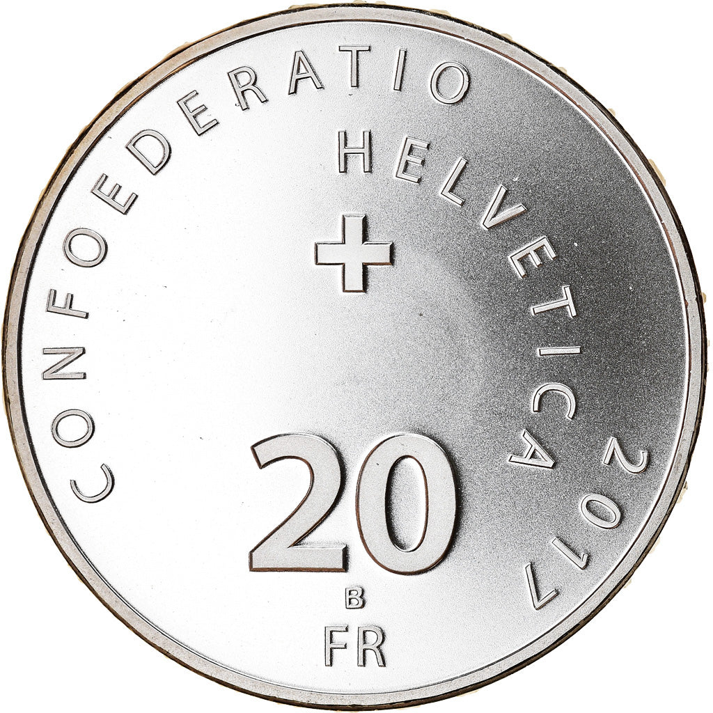 Moneda, Suiza, 500 ans de la Réforme, 20 Francs, 2017, Proof, SC, Plata