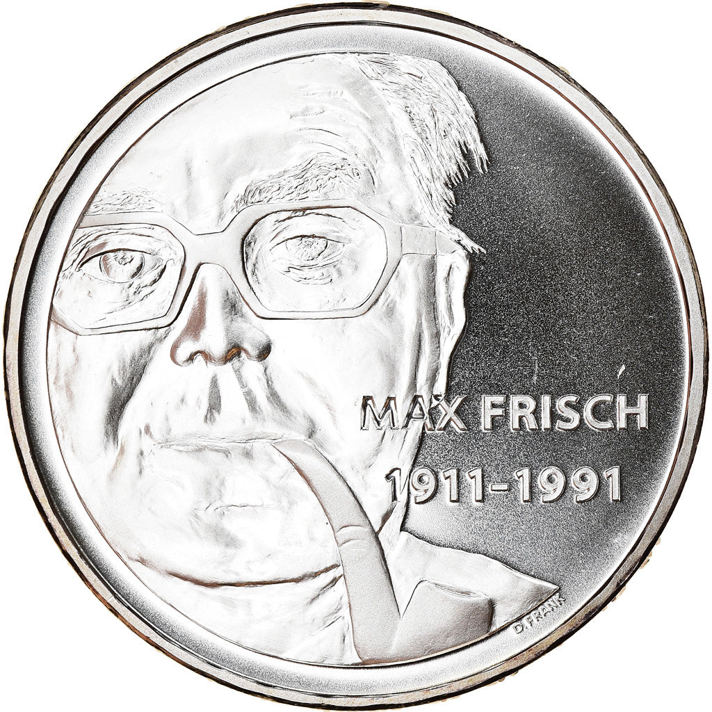 Moneta, Svizzera, Max Frisch, 20 Francs, 2011, Proof, SPL, Argento