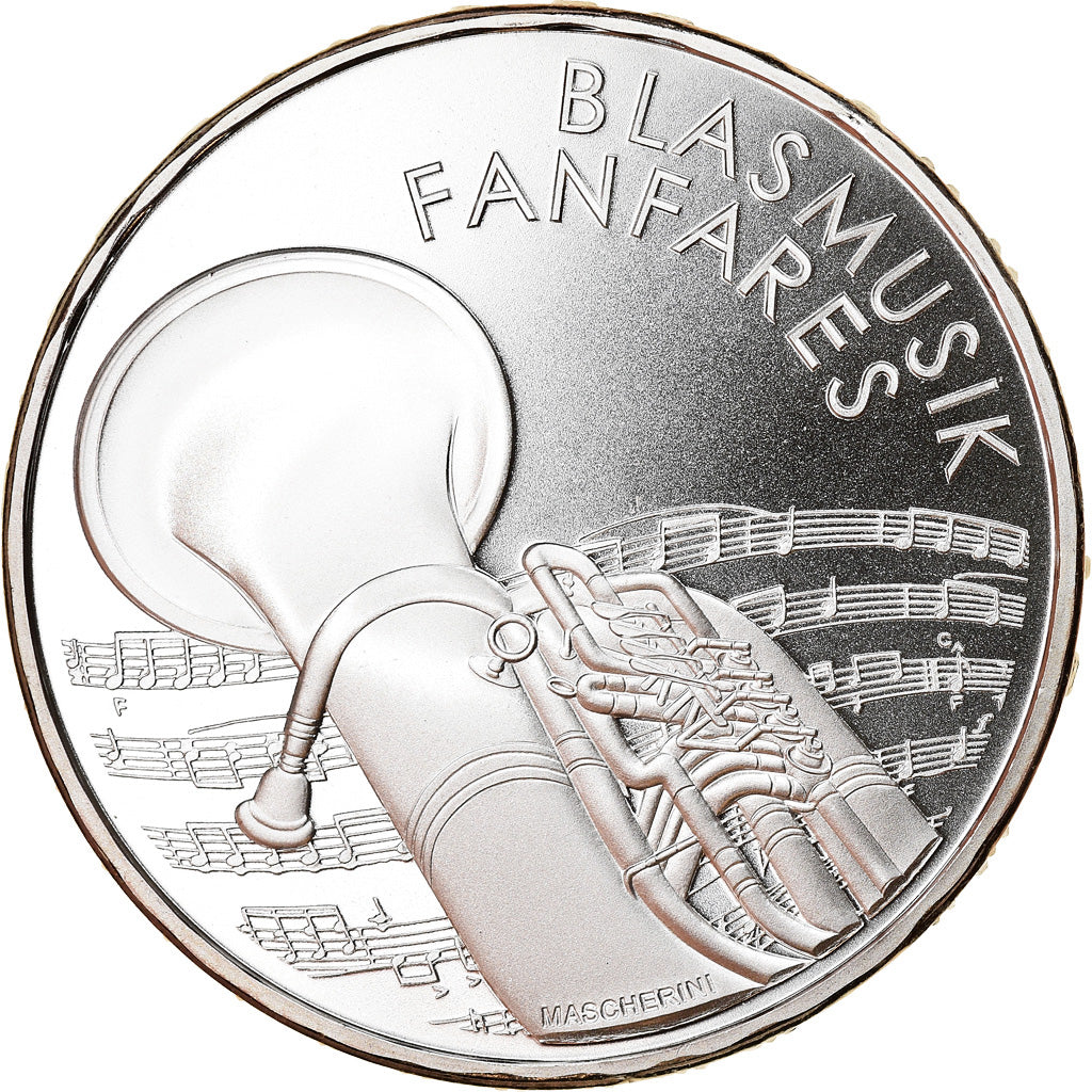 Münze, Schweiz, Fanfares, 20 Francs, 2016, Proof, UNZ, Silber