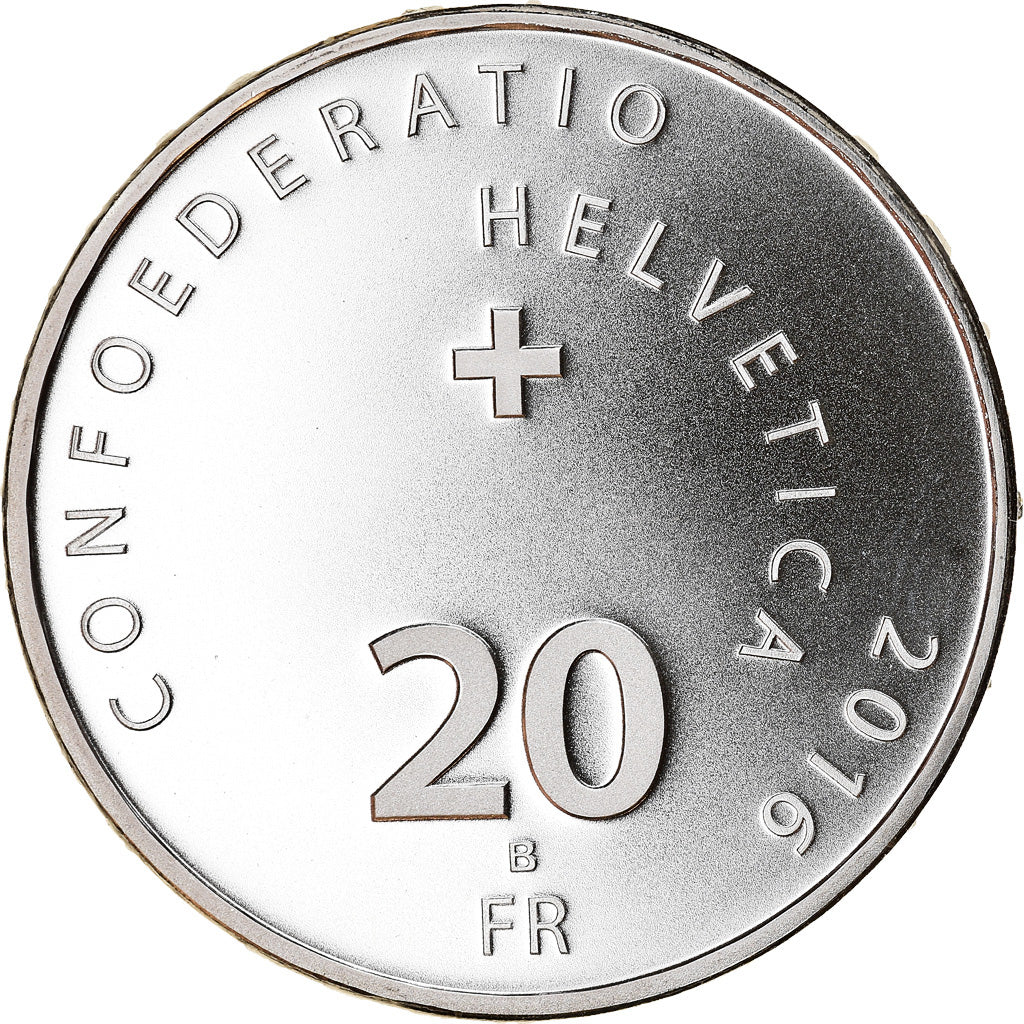Münze, Schweiz, Fanfares, 20 Francs, 2016, Proof, UNZ, Silber