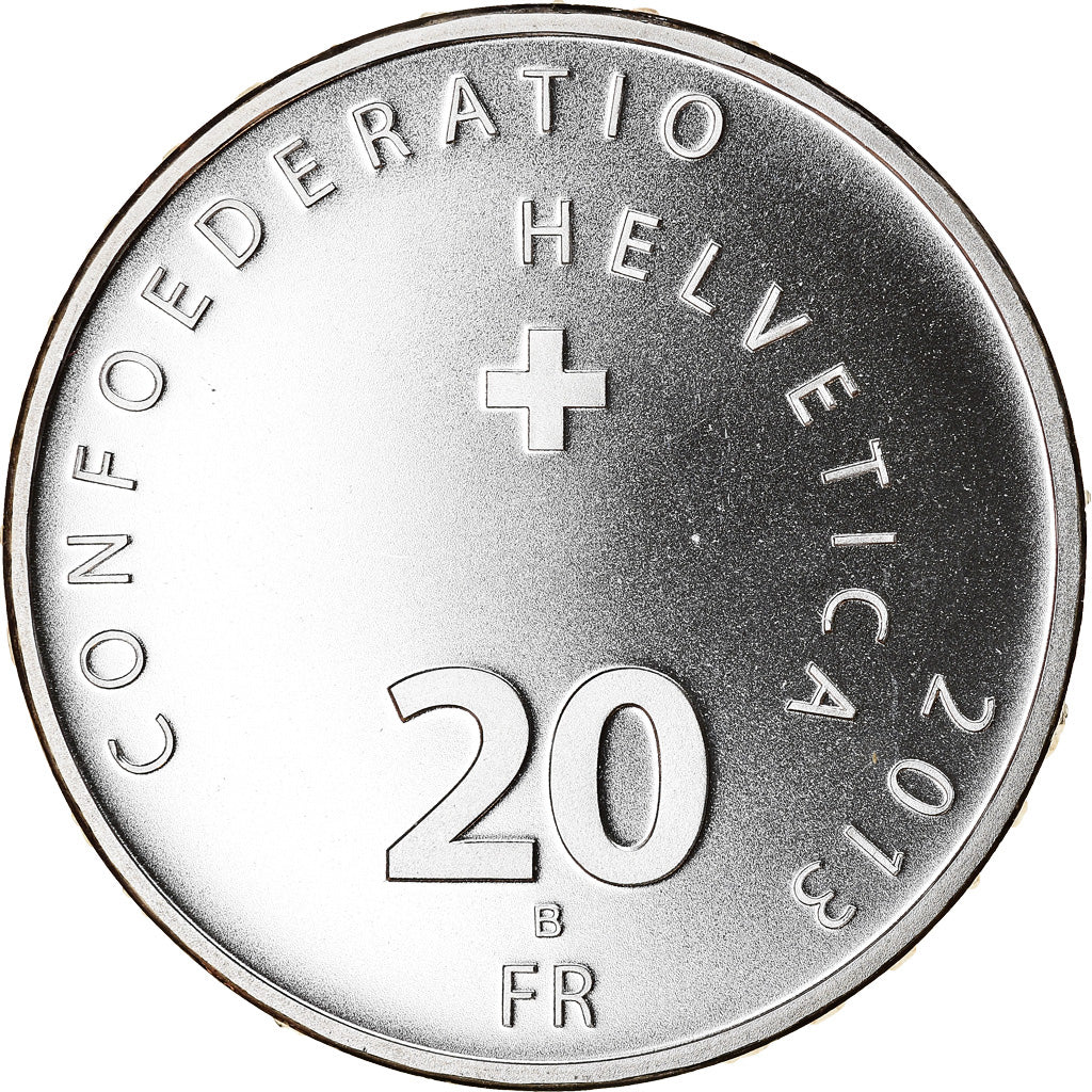 Coin, Switzerland, 1er survol des Alpes, 20 Francs, 2013, Proof, MS(63), Silver