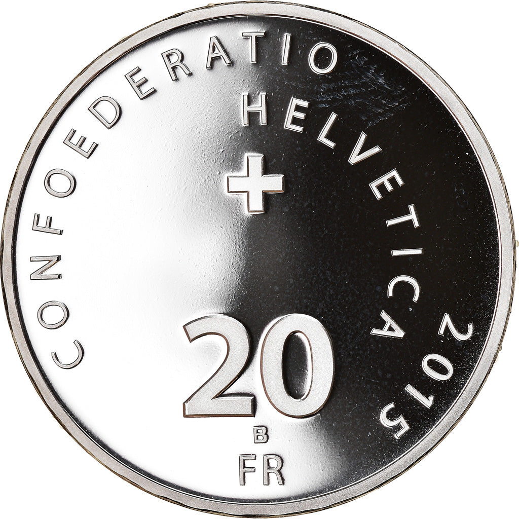 Moneta, Svizzera, Abbaye de Saint-Maurice, 20 Francs, 2015, Proof, SPL, Argento