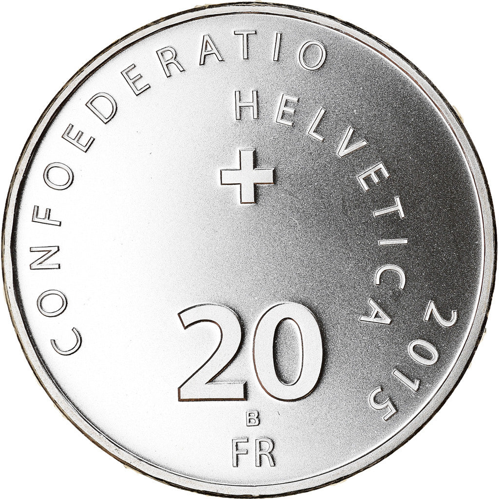 Münze, Schweiz, Hornussen, 20 Francs, 2015, Proof, UNZ, Silber