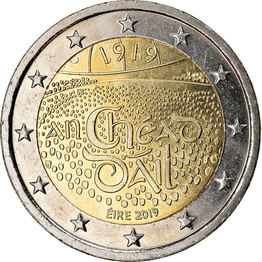 REPUBLIKA IRLANDII, 2 Euro, Dáil Éireann, 2019, MS(63), Bimetaliczny