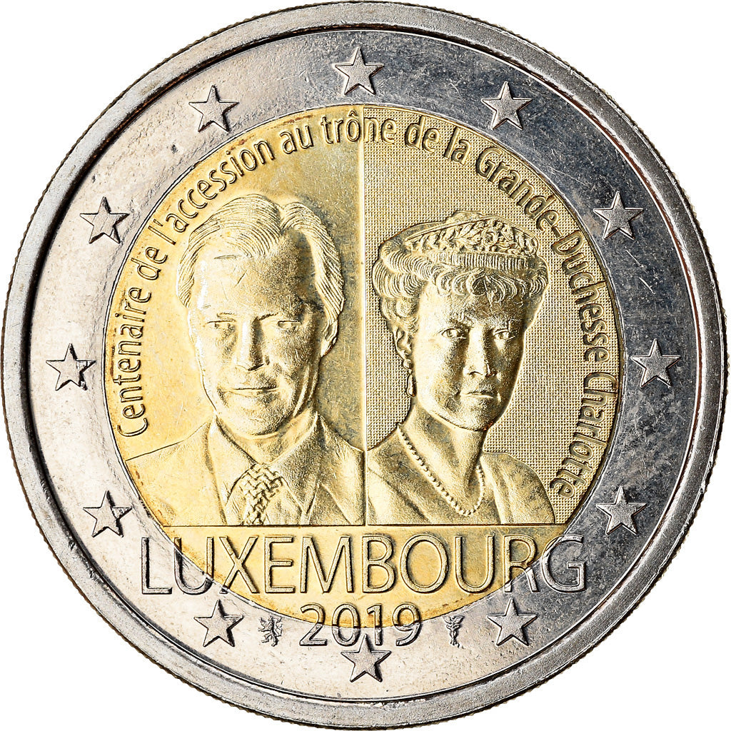 Luxembourg, 2 Euro, Grande-Duchesse Charlotte, 2019, MS(63), Bi-Metallic