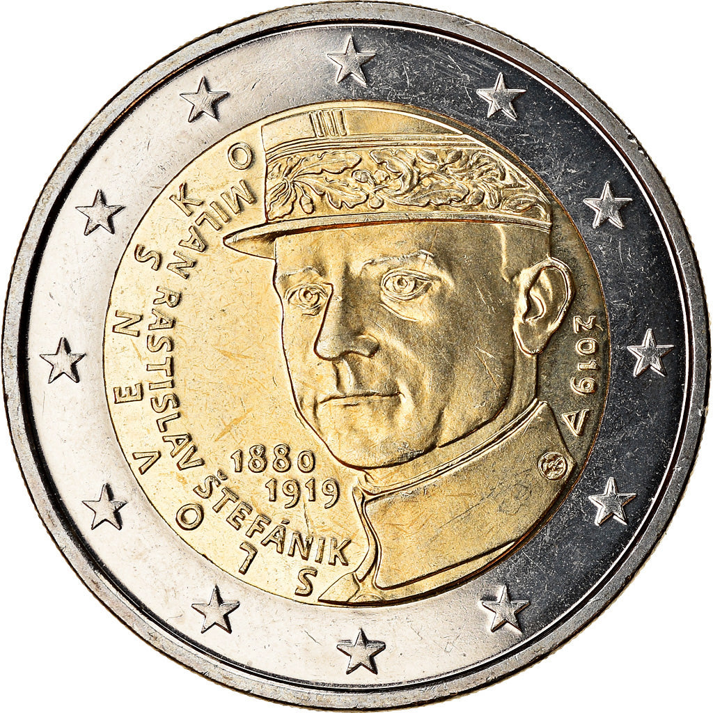 Slovakia, 2 Euro, Milan Rastislav Stefanik, 2019, MS(63), Bi-Metallic