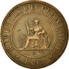 Coin, French Indochina, Cent, 1892, Paris, EF(40-45), Bronze, KM:1, Lecompte:43
