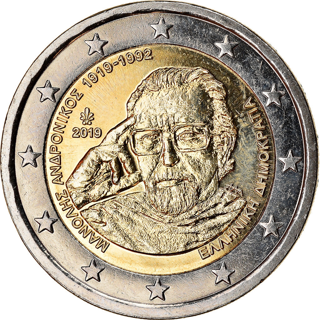 Greece, 2 Euro, Manolis Andronikos, 2019, MS(63), Bi-Metallic