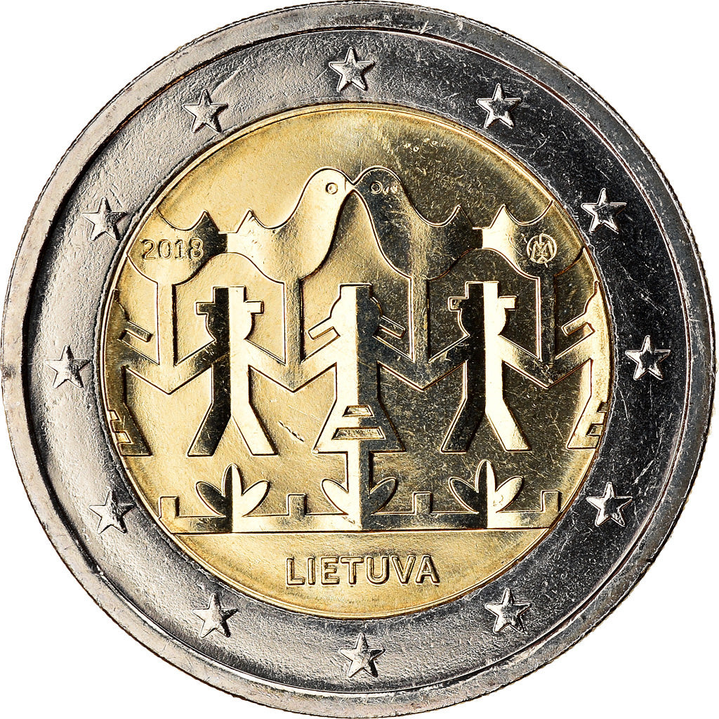 Lithuania, 2 Euro, Célébrations des chants et danses, 2018, MS(63)