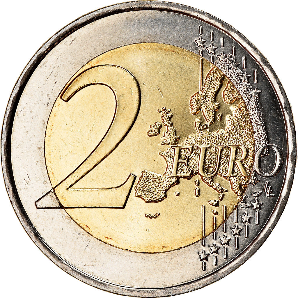 France, 2 Euro, D-Day, 2014, MS(63), Bi-Metallic