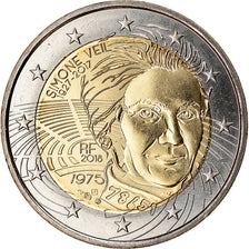 France, 2 Euro, Simone Veil, 2018, MS(65-70), Bi-Metallic