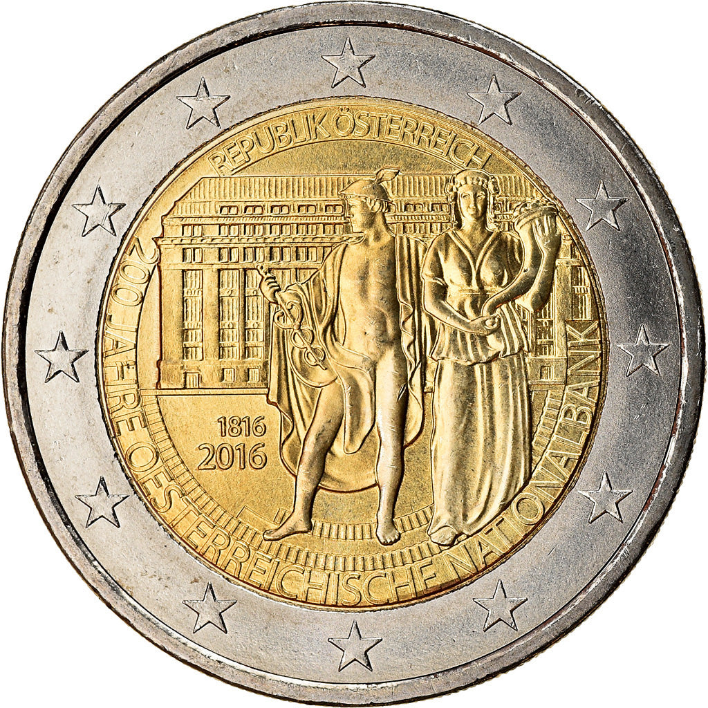 Áustria, 2 Euro, Banque nationale, 2016, MS(63), Bimetálico