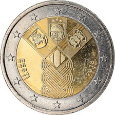 Estonia, 2 Euro, Indépendance des Pays-baltes, 2018, MS(63), Bi-Metallic