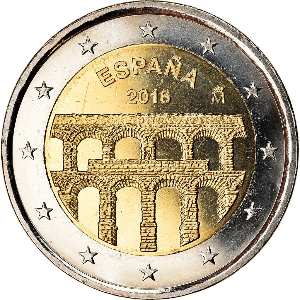 Spain, 2 Euro, Aqueduc de Ségovie, 2016, MS(63), Bi-Metallic