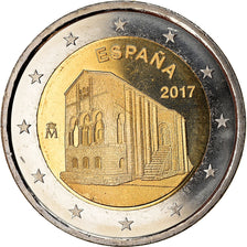 España, 2 Euro, Églises du royaume des Asturies, 2017, SC, Bimetálico