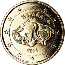 Spain, 2 Euro, Grotte d'Altamira, 2015, gold-plated coin, MS(63), Bi-Metallic