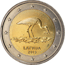 Latvia, 2 Euro, Cigogne, 2015, MS(63), Bi-Metallic
