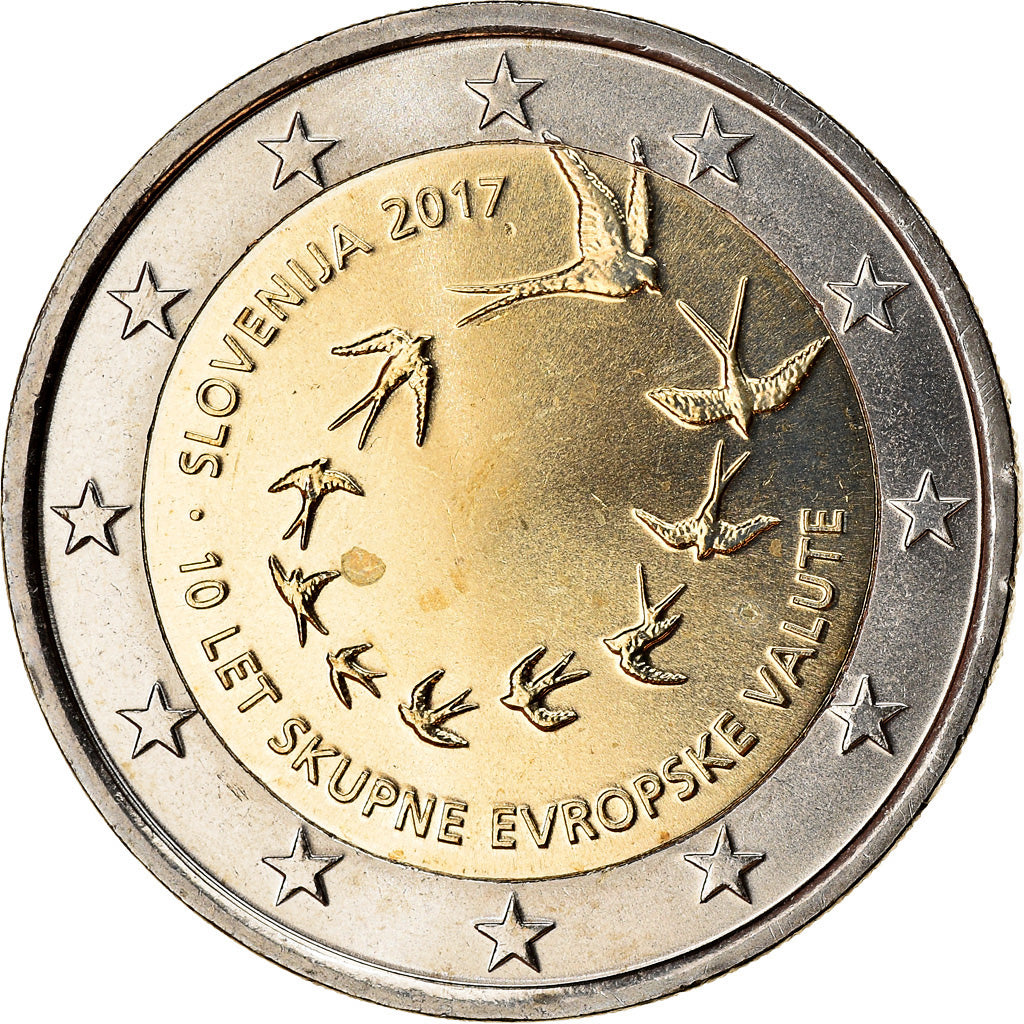 Slovénie, 2 Euro, 10 ans de l'Euro, 2017, SPL, Bi-Metallic