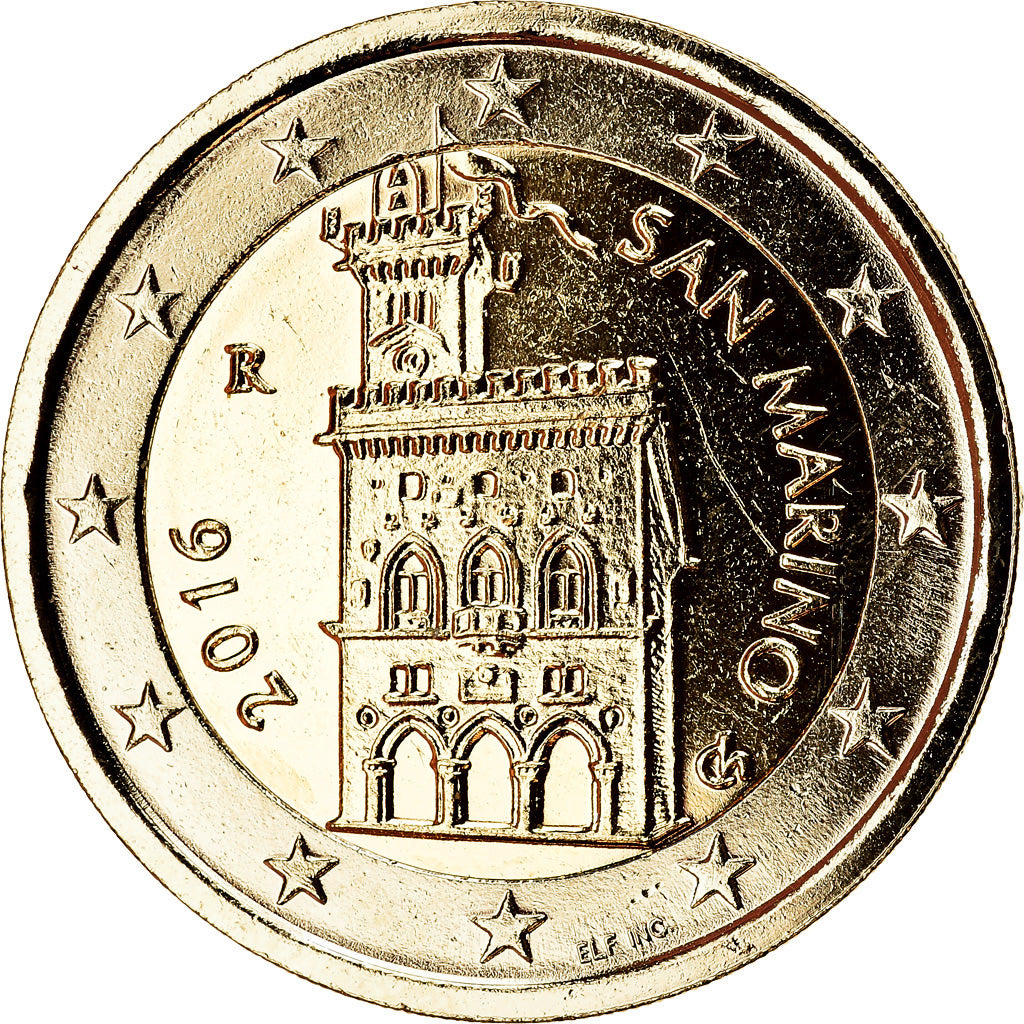 San Marino, 2 Euro, 2016, gold-plated coin, SPL, Bi-metallico