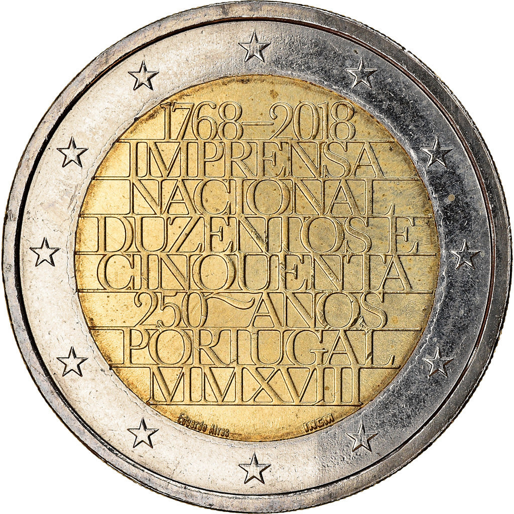 Portugal, 2 Euro, Imprensa Nacional - Casa da Moeda, 2018, SC, Bimetálico