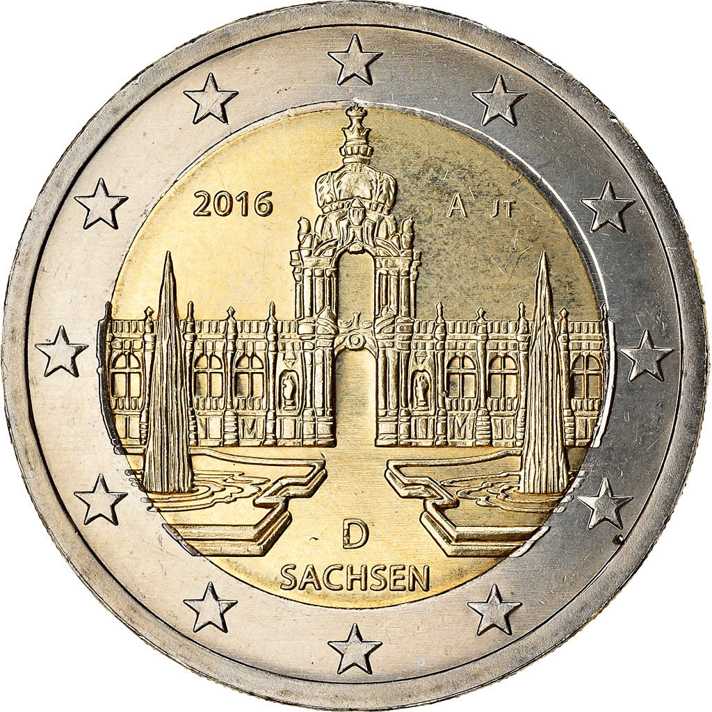 GERMANY - FEDERAL REPUBLIC, 2 Euro, 2016, AU(55-58), Bi-Metallic, KM:347
