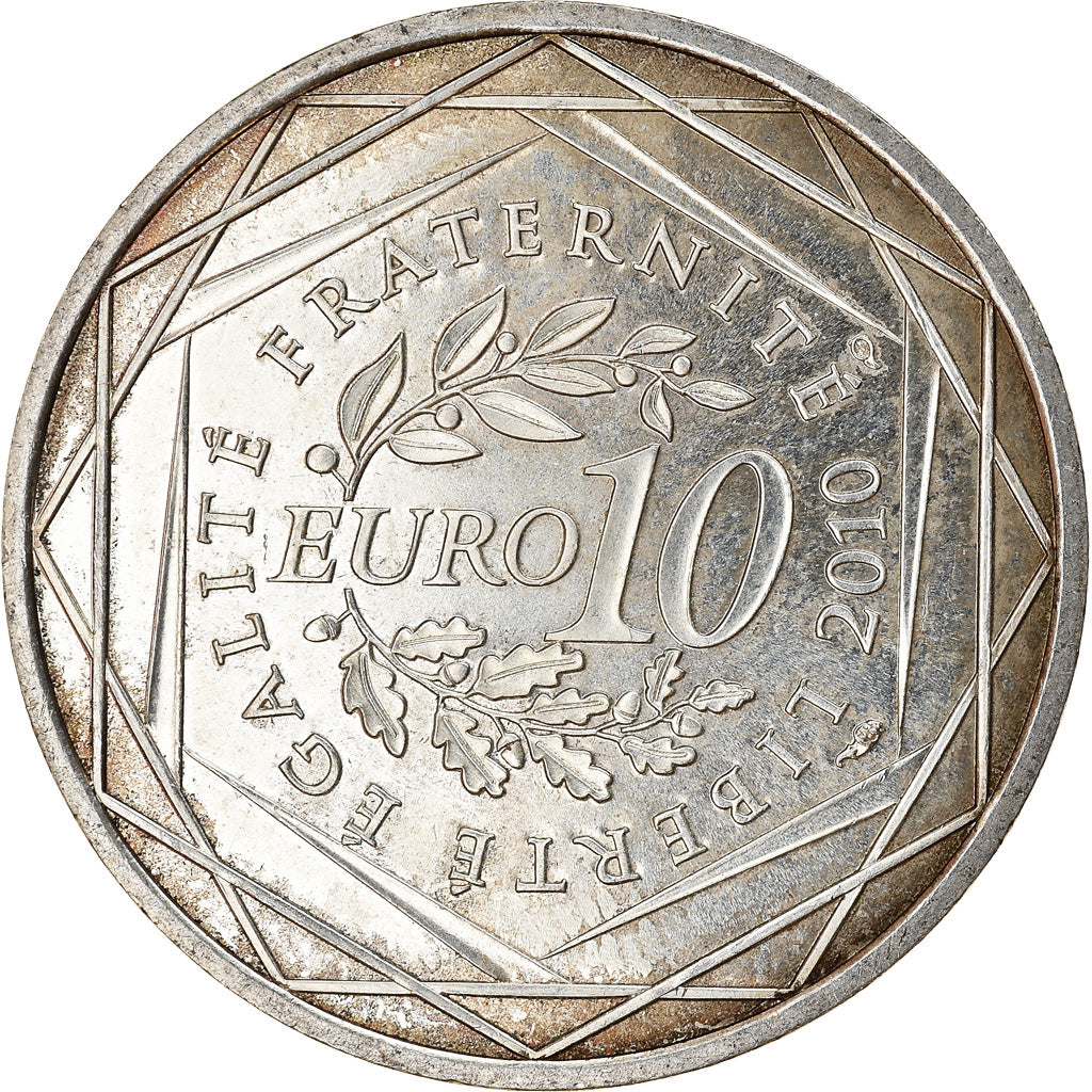 França, 10 Euro, Picardie, 2010, EF(40-45), Prata, KM:1666