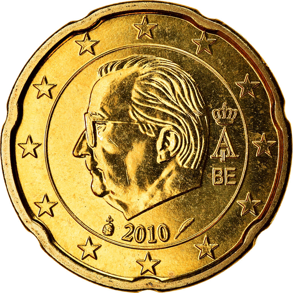 Belgio, 20 Euro Cent, 2010, FDC, Ottone, KM:278
