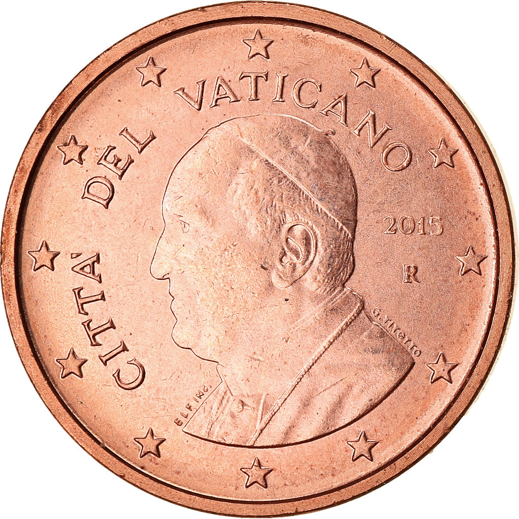 Vatikanstadt, Euro Cent, 2015, STGL, Copper Plated Steel