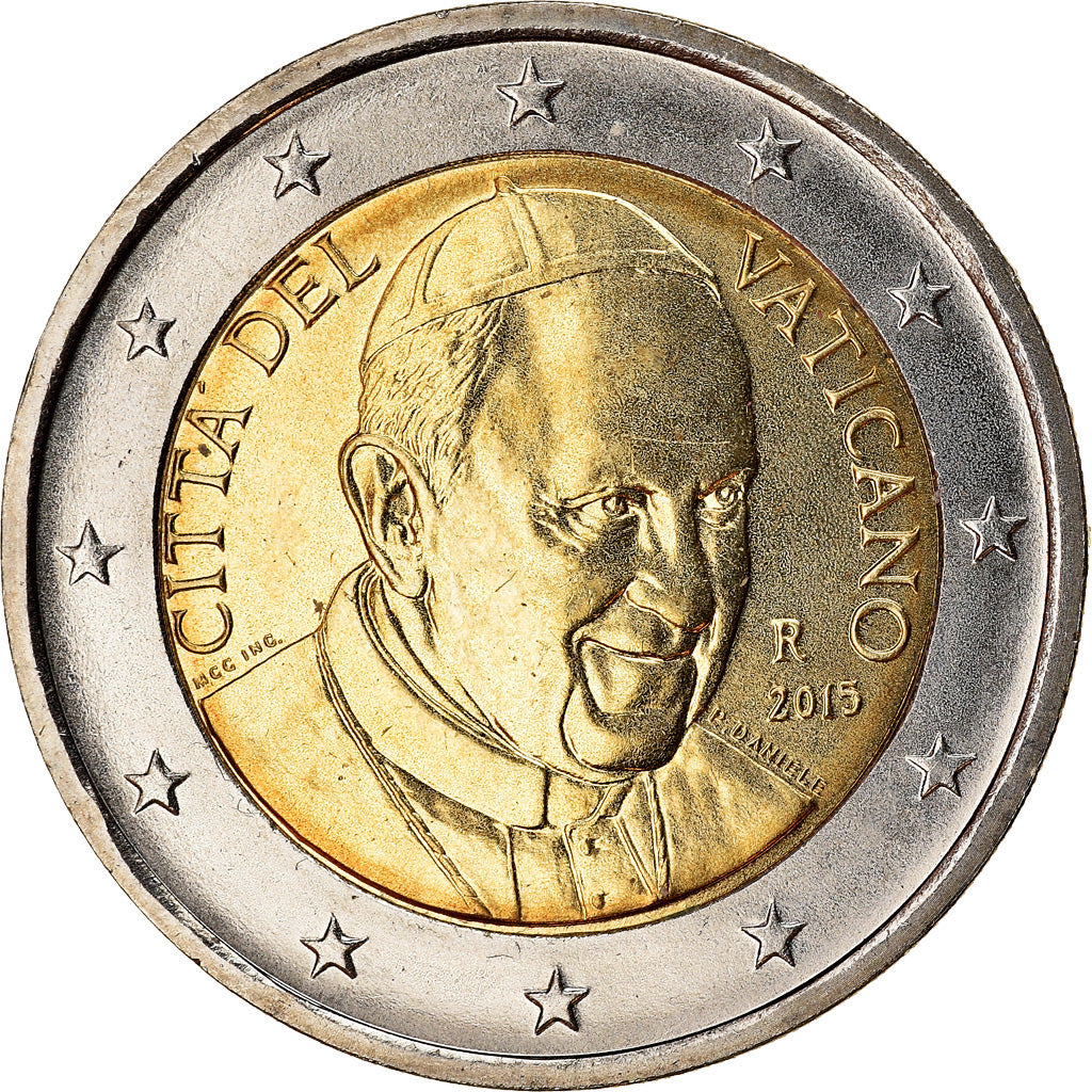 CITTÀ DEL VATICANO, 2 Euro, 2015, FDC, Bi-metallico