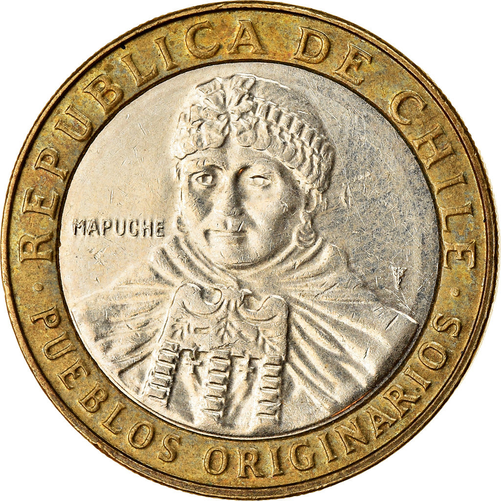 Moneda, Chile, 100 Pesos, 2014, MBC, Bimetálico