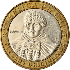 Moneda, Chile, 100 Pesos, 2014, MBC, Bimetálico