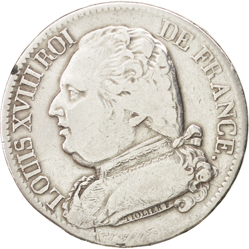 FRANCE Louis XVIII 5 Francs 1814 Limoges KM:702.6 VF(20-25) Silver Gadoury:591