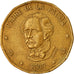 Moneta, Republika Dominikany, Peso, 2000, EF(40-45), Mosiądz, KM:80.2