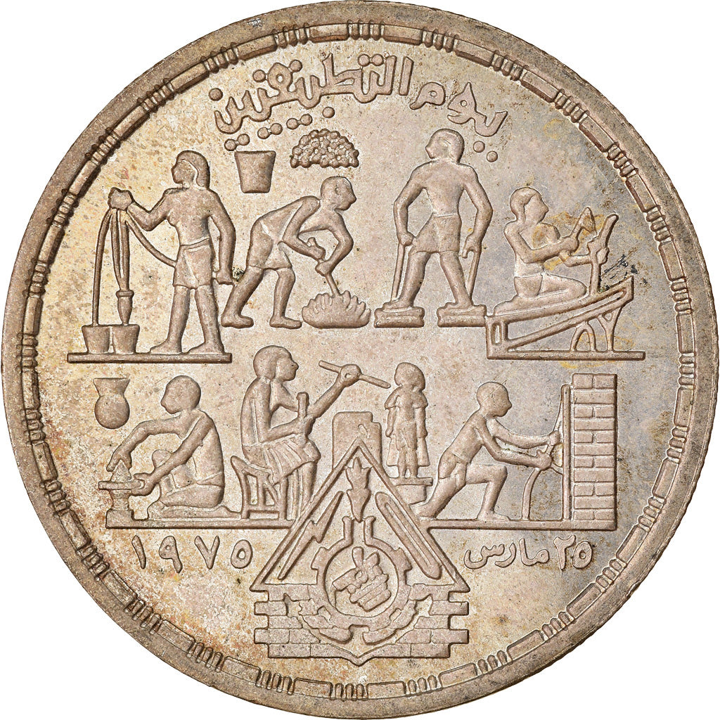 Moneta, Egitto, Pound, 1980, SPL-, Argento, KM:510
