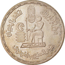 Moneta, Egipt, Pound, 1980, AU(55-58), Srebro, KM:511