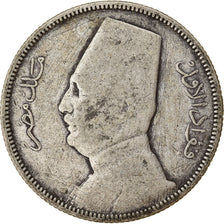 Moneda, Egipto, Fuad I, 5 Piastres, 1933, British Royal Mint, BC+, Plata, KM:349