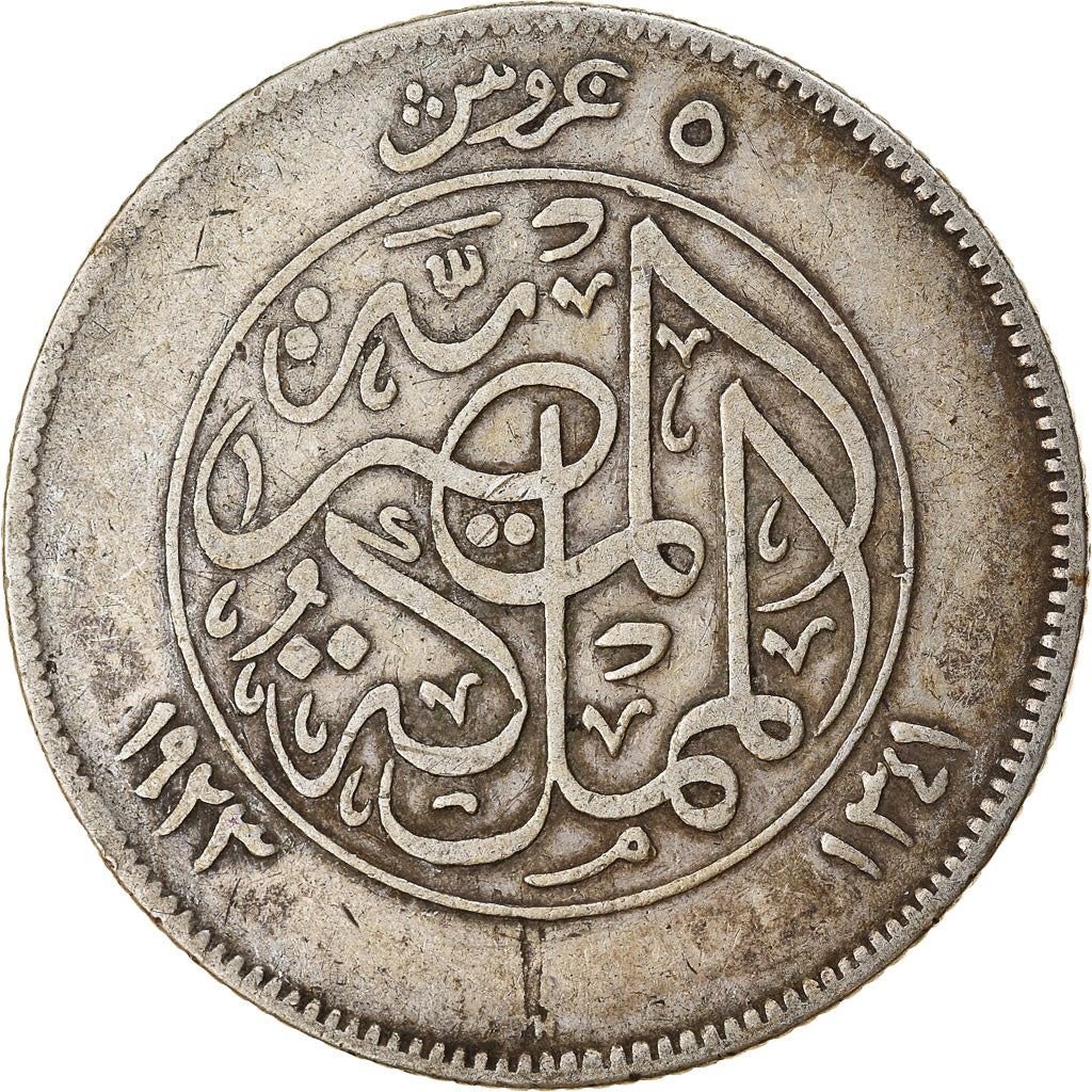 Moneta, Egitto, Fuad I, 5 Piastres, 1923, MB+, Argento, KM:336
