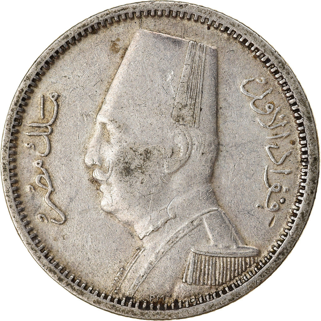 Moneta, Egitto, Fuad I, 2 Piastres, 1929, British Royal Mint, BB, Argento