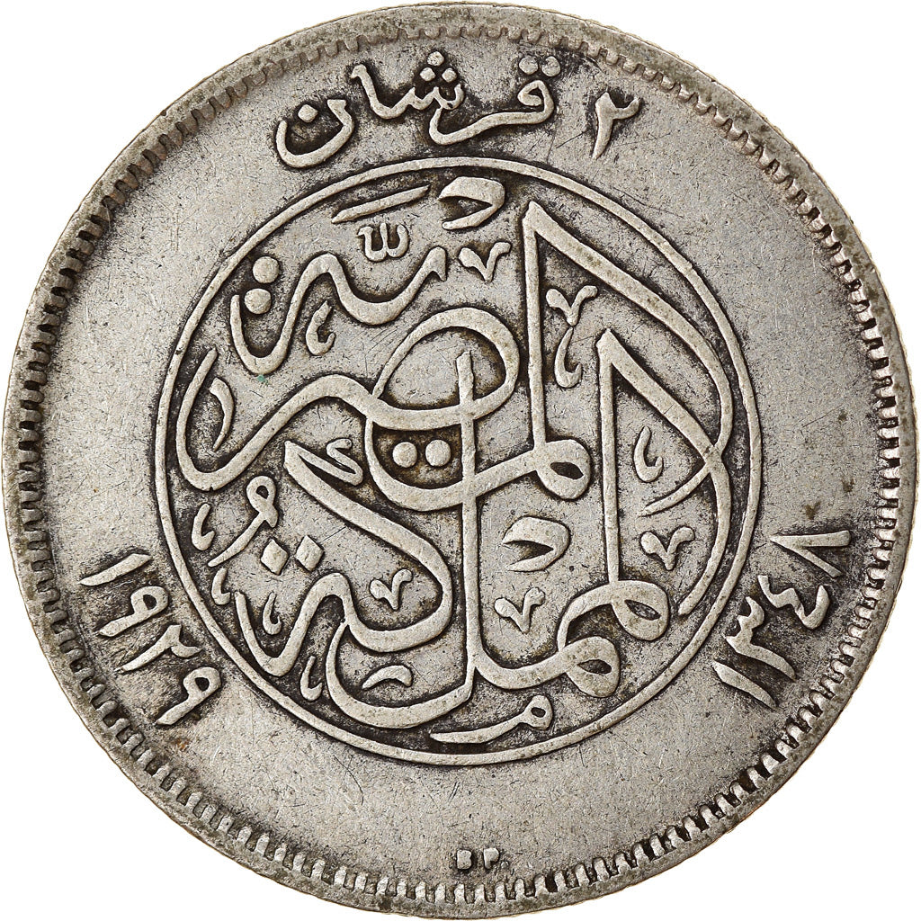 Moneta, Egitto, Fuad I, 2 Piastres, 1929, British Royal Mint, MB+, Argento