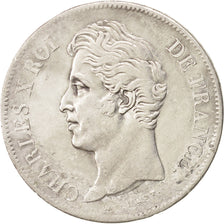 Coin, France, Charles X, 5 Francs, 1827, Marseille, EF(40-45), Silver