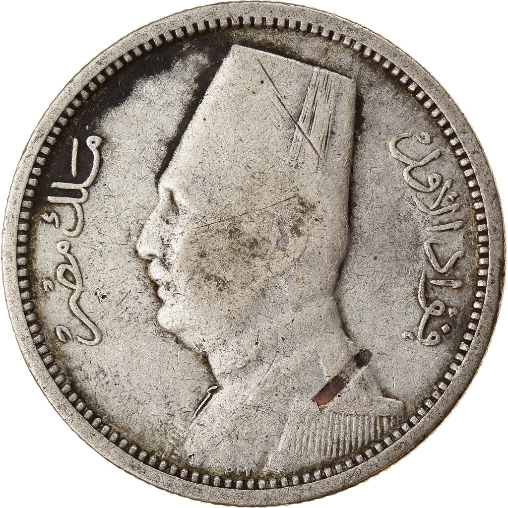 Moneta, Egitto, Fuad I, 2 Piastres, 1929, British Royal Mint, MB+, Argento