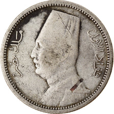 Moneta, Egitto, Fuad I, 2 Piastres, 1929, British Royal Mint, MB+, Argento